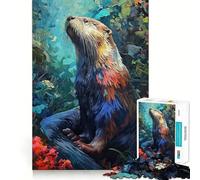 Puzzle difficile per adulti "Lontra a caccia", 1000 pezzi, ideale per rafforzare la memoria, alleviare lo stress e creare un'opera d'arte di alta qualità 38x26cm