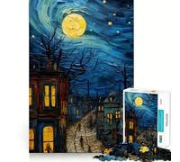Puzzle difficile per adulti "Notte stellata - Città" da 1000 pezzi, stimola la memoria, favorisce la calma e aiuta a evadere dalla realtà, con bordi stretti, regalo speciale 38x52cm