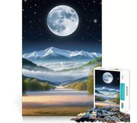 Puzzle difficile per adulti "Paesaggio montano al chiaro di luna", 1000 pezzi, gioco di logica, divertimento rilassante, opera d'arte ben definita (38x26cm)