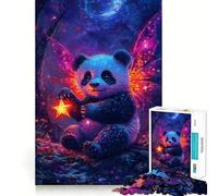 Puzzle difficile per adulti "Panda fata con stella nella foresta incantata" da 1000 pezzi, stimola la memoria, gioco rilassante, taglio di alta qualità, regalo perfetto (50x75cm)