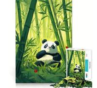 Puzzle difficile per adulti "Panda nella foresta di bambù", 1000 pezzi, gioco di logica, semplice e divertente, taglio di precisione, regalo di Natale (38x52cm)