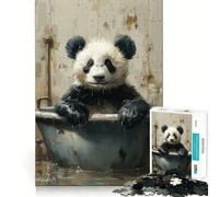 Puzzle difficile per adulti "Panda nella vasca da bagno", 1000 pezzi, stimola la memoria, gioco rilassante, taglio di alta qualità, regalo perfetto (50x75cm)
