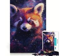 Puzzle difficile per adulti "Panda rosso nello spazio", 1000 pezzi, gioco di logica e abilità per tutta la famiglia, taglio preciso, oggetto da collezione (38x52cm)