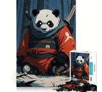 Puzzle difficile per adulti "Panda Samurai nella foresta innevata", 1000 pezzi, stimolante per la memoria, rilassante, taglio liscio, classico, regalo (50x75cm)