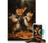 Puzzle difficile per adulti Pizza Cat Food Fight da 1000 pezzi, gioco di logica, momento di relax, taglio di qualità, (50x75cm)