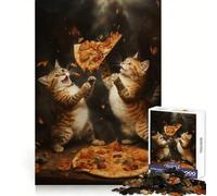 Puzzle difficile per adulti Pizza Cat Food Fight da 1000 pezzi, gioco di logica, momento di relax, taglio di qualità, (50x75cm)