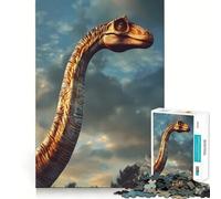 Puzzle difficile per adulti raffigurante un brachiosauro preistorico, 1000 pezzi, ideale per rafforzare la memoria, alleviare lo stress e creare un'opera d'arte di alta qualità 38x52cm