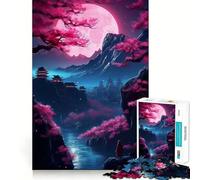 Puzzle difficile per adulti "Sakura Notte Tokyo Geisha" da 1000 pezzi, gioco di logica fine, divertimento rilassante, bordi puliti, regalo premuroso (38x52cm)