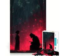 Puzzle difficile per adulti Samurai e donna nella foresta rossa, 1000 pezzi, gioco di intelletto, momento di relax, taglio di qualità, (38x26cm)