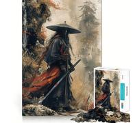 Puzzle difficile per adulti "Samurai nella foresta nebbiosa", 1000 pezzi, stimola la memoria, favorisce la calma, taglio liscio, classico, regalo (38x52cm)