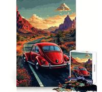 Puzzle difficile per adulti "Scarabeo rosso su strada nel deserto", 1000 pezzi, rompicapo rilassante, arte da assemblare, regalo speciale (38x52cm)