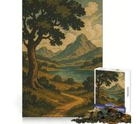 Puzzle difficile per adulti "Sentiero sussurrante verso il lago di montagna", 1000 pezzi, attività rilassante e di concentrazione, taglio liscio, regalo invernale (38x26cm)