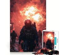 Puzzle difficile per adulti "Soldati in una città post-apocalittica", 1000 pezzi, rompicapo rilassante, arte da assemblare, regalo speciale (38x26cm)