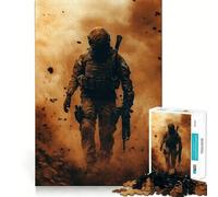 Puzzle difficile per adulti "Soldato nella nuvola di polvere", 1000 pezzi, sfida mentale, svago rilassante, taglio preciso, regalo memorabile (50x75cm)