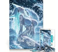 Puzzle difficile per adulti "Spirito della Volpe a Nove Code nell'Acqua", 1000 pezzi, gioco di logica semplice e divertente, taglio di precisione, regalo di Natale (50x75cm)