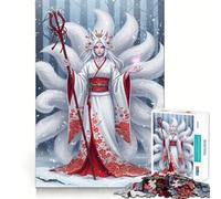Puzzle difficile per adulti "Spirito innevato della Regina Kitsune" da 1000 pezzi, un rompicapo rilassante e distensivo, un regalo speciale (50x75cm)