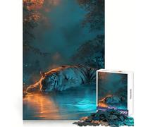Puzzle difficile per adulti "Tigre a riposo in riva all'acqua", 1000 pezzi, gioco di logica e abilità per tutta la famiglia, taglio preciso, opera d'arte da collezione (38x52cm)