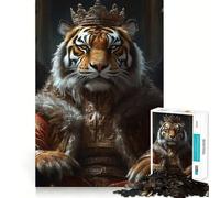 Puzzle difficile per adulti "Tigre Monarca della Natura" da 1000 pezzi, con grafica migliorata, ideale per rilassarsi e divertirsi, con dettagli nitidi e unici 38x26cm