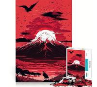 Puzzle difficile per adulti "Tramonto rosso sul Monte Fuji", 1000 pezzi, gioco di logica fine, divertente e rilassante, bordi precisi, regalo pensato (38x52cm)
