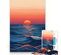 Puzzle difficile per adulti "Tramonto sull'oceano", 1000 pezzi, ideale per rafforzare la memoria, alleviare lo stress e creare un'opera d'arte di alta qualità 38x26cm