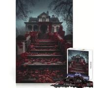 Puzzle difficile per adulti "Villa invasa dalla vegetazione con viti rosse", 1000 pezzi, gioco intelligente per la casa, divertimento nell'assemblaggio delle immagini, regalo festivo (50x75cm)