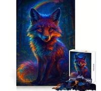 Puzzle difficile per adulti "Volpe Arcobaleno nella Foresta Incantata", 1000 pezzi, sfida mentale, svago rilassante, taglio preciso, regalo memorabile (38x26cm)