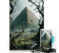 Puzzle difficile "Piramide nella giungla" per adulti, 1000 pezzi, gioco di logica, semplice e divertente, taglio di precisione, regalo di Natale (38x26cm)