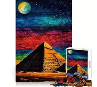 Puzzle difficile "Piramide sotto il cielo notturno" per adulti, 1000 pezzi, gioco di logica semplice e divertente, taglio di precisione, regalo di Natale (38x52cm)