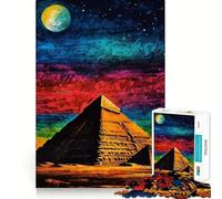 Puzzle difficile "Piramide sotto il cielo notturno" per adulti, 1000 pezzi, gioco di logica semplice e divertente, taglio di precisione, regalo di Natale (38x52cm)