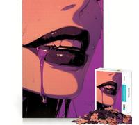 Puzzle difficile Purple Drip Art per adulti, 1000 pezzi, memory foam, facile da assemblare, immagine rilassante, regalo artistico (50x75cm)