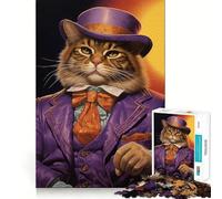 Puzzle difficile Purple Pimp Kitty per adulti, 1000 pezzi, gioco intelligente da fare a casa, divertente da assemblare, regalo festivo (38x52cm)