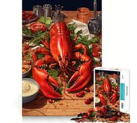 Puzzle difficile "Red Lobster Feast" per adulti, 1000 pezzi, rompicapo rilassante, arte da assemblare, regalo speciale (38x26cm)
