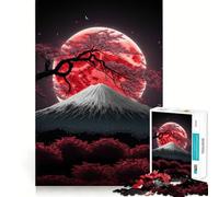Puzzle difficile Red Moon Japan per adulti, 1000 pezzi, puro gioco di logica, attività domestica, taglio netto, regalo adorabile (38x26cm)