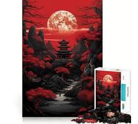 Puzzle difficile Red Moon Japan per adulti, 1000 pezzi, rompicapo rilassante, arte da assemblare, regalo speciale (50x75cm)