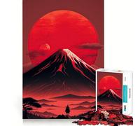 Puzzle difficile Red Moon Japan per adulti, 1000 pezzi, sfida mentale, svago rilassante, taglio preciso, regalo memorabile (38x52cm)
