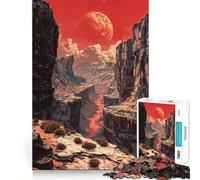 Puzzle difficile "Red Planet Canyon" per adulti, 1000 pezzi, sfida mentale, svago rilassante, taglio preciso, regalo memorabile (50x75cm)