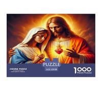 Puzzle Difficile Religione Gesù 1000 Pezzi Gesù Maria Sacro Cuore Uomini Donne Idea Regalo Gioco Famiglia Difficile 52x38cm