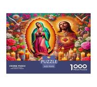 Puzzle Difficile Religione Gesù 1000 Pezzi Maria Rose Vivace Spirituale Carta Riciclata Gioco Educativo Difficile Uomini Donne 70x50cm