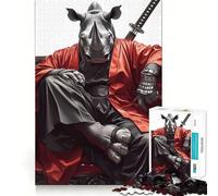 Puzzle difficile Rinho Samurai Katana per adulti, 1000 pezzi, puro gioco di logica, attività domestica, taglio preciso, regalo adorabile (38x26cm)