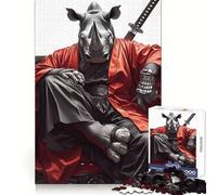 Puzzle difficile Rinho Samurai Katana per adulti, 1000 pezzi, puro gioco di logica, attività domestica, taglio preciso, regalo adorabile (38x26cm)