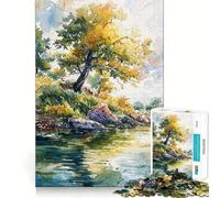Puzzle difficile "Riverside Solitude" per adulti, 1000 pezzi, gioco di logica, attività domestica, taglio netto, regalo perfetto (50x75cm)