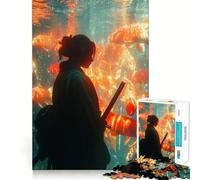 Puzzle difficile Ronin con pesci koi per adulti, 1000 pezzi, gioco di logica fine, divertente e rilassante, bordi precisi, regalo pensato (38x26cm)