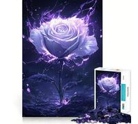 Puzzle difficile "Rosa fiammeggiante viola" per adulti, 1000 pezzi, gioco di logica semplice e divertente, taglio di precisione, regalo di Natale (38x26cm)
