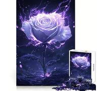 Puzzle difficile "Rosa fiammeggiante viola" per adulti, 1000 pezzi, gioco di logica semplice e divertente, taglio di precisione, regalo di Natale (38x26cm)