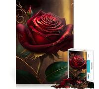 Puzzle difficile "Rosa Rossa della Vita" per adulti, 1000 pezzi, gioco di logica e abilità, per tutta la famiglia, con intagli precisi, da collezione (50x75cm)