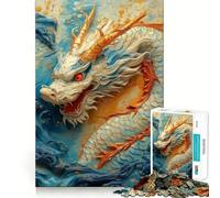 Puzzle difficile Ryujin Re dei Draghi Bianchi per adulti, 1000 pezzi, gioco di logica fine, divertente e rilassante, bordi puliti, regalo pensato (50x75cm)