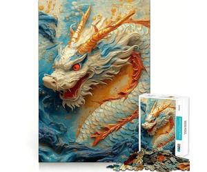 Puzzle difficile Ryujin Re dei Draghi Bianchi per adulti, 1000 pezzi, gioco di logica fine, divertente e rilassante, bordi puliti, regalo pensato (50x75cm)