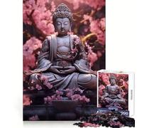 Puzzle difficile Sakura Buddha per adulti, 1000 pezzi, migliora la memoria, rilassa la mente, bordi netti, elegante regalo (38x52cm)
