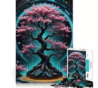Puzzle difficile Sakura in Neon Lights per adulti, 1000 pezzi, puro gioco di logica, attività domestica, taglio netto, regalo adorabile (38x26cm)