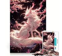 Puzzle difficile Sakura Kitsune Fox per adulti, 1000 pezzi, migliora la memoria, rilassa la mente, bordi netti, elegante regalo (50x75cm)